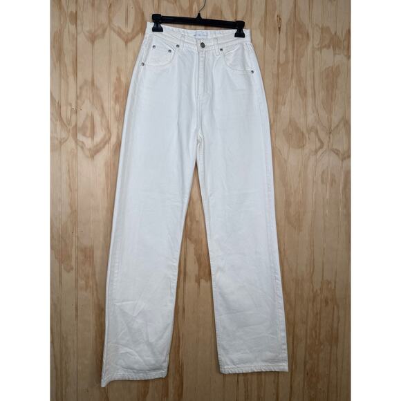 Grey Lab Los Angeles Off-White Wide Leg Jeans - Size 27 - Picture 2 of 5